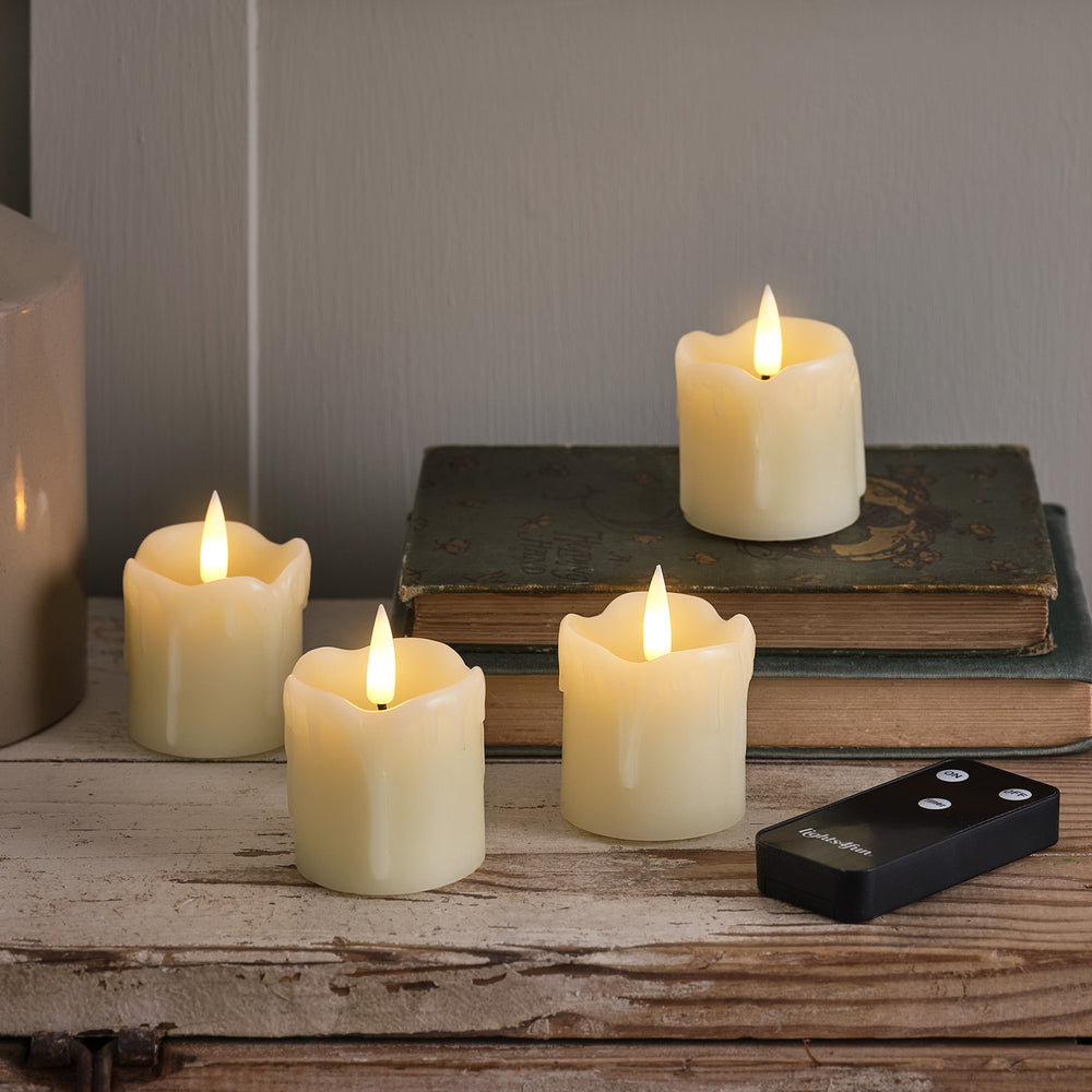 Lot de 4 Bougies Votives Effet Cire Fondue