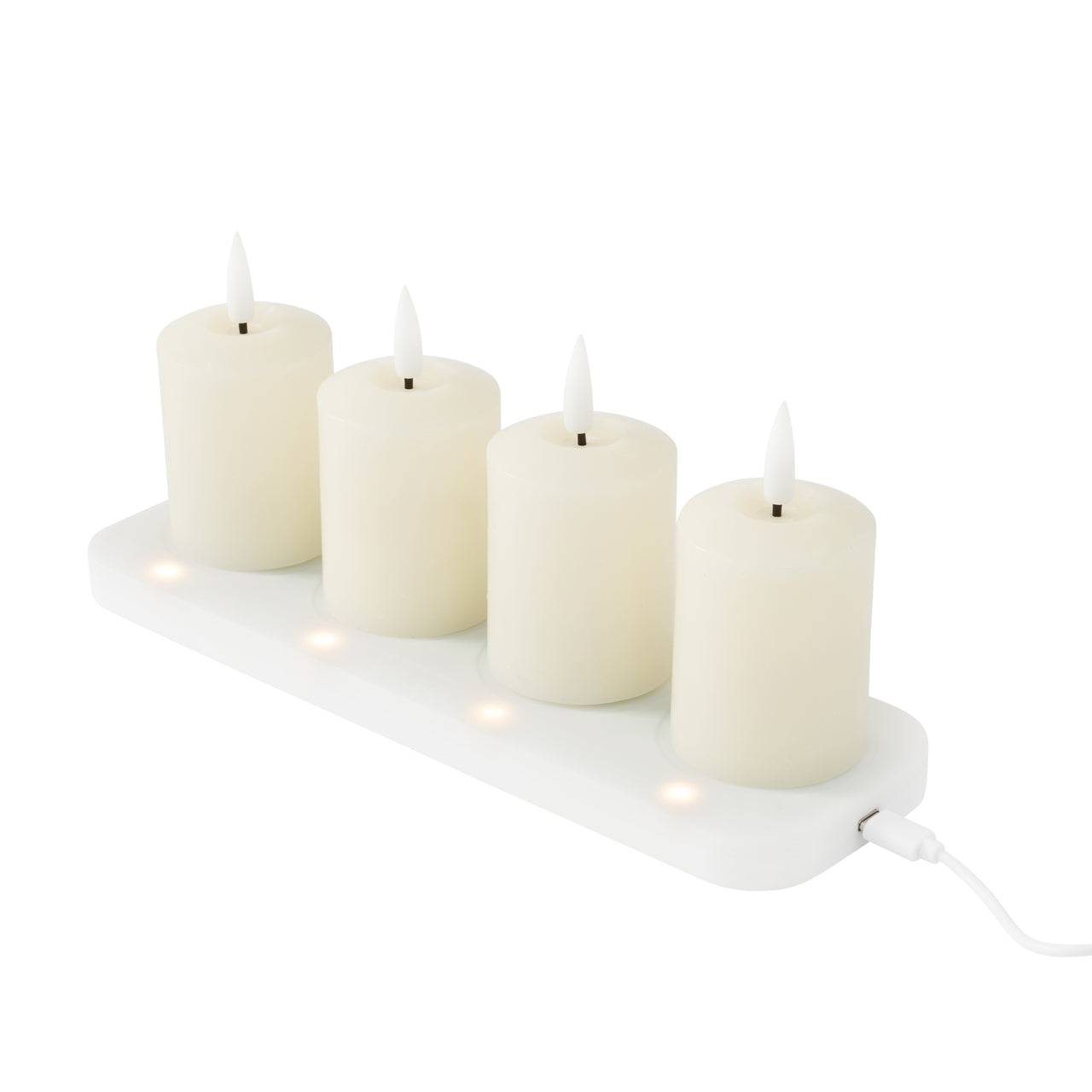 Lot de 4 Bougies Votives Rechargeables TruGlow® avec Télécommande