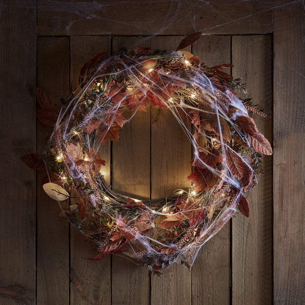 Couronne d'Automne Pré-éclairée de 40 cm