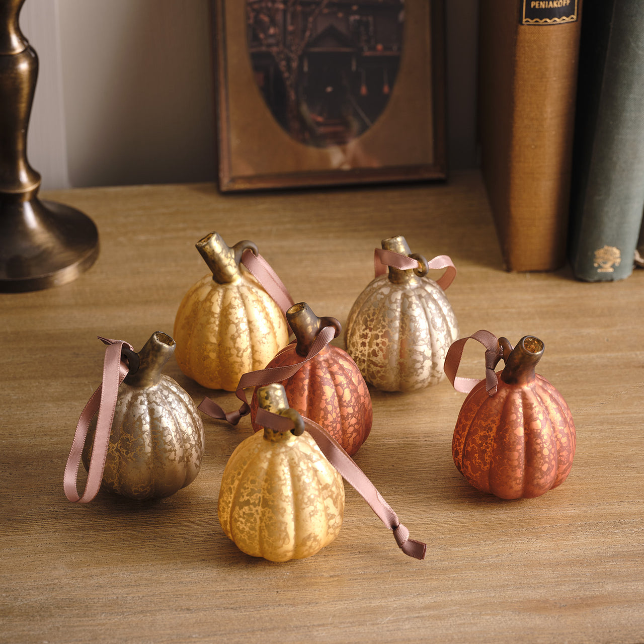 Lot de 6 Mini-citrouilles Décoratives à Suspendre