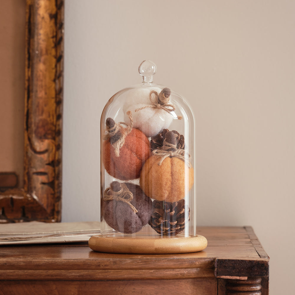 Lot de 4 Citrouilles Décoratives en Feutre