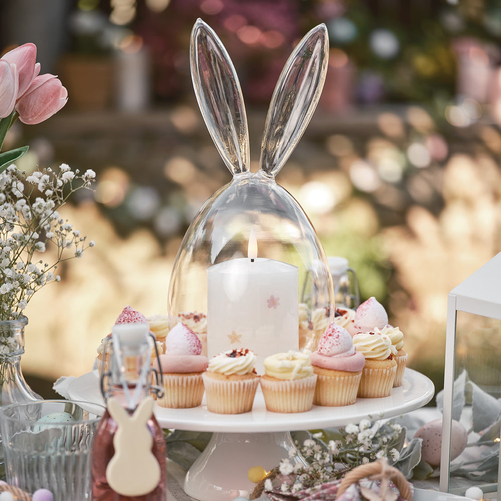 Cloche en Verre avec Oreilles de Lapin, Décoration de Pâques