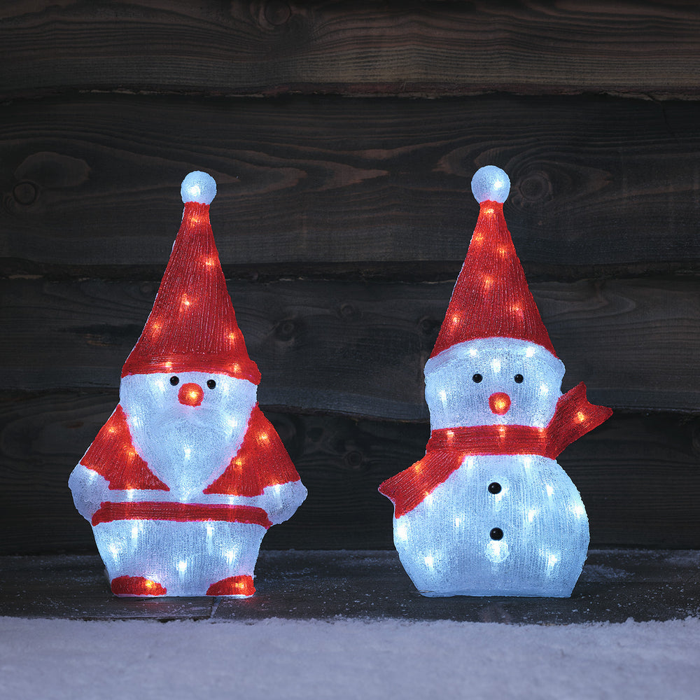 Lot de Silhouettes de Père Noël et Bonhomme de Neige en Acrylique