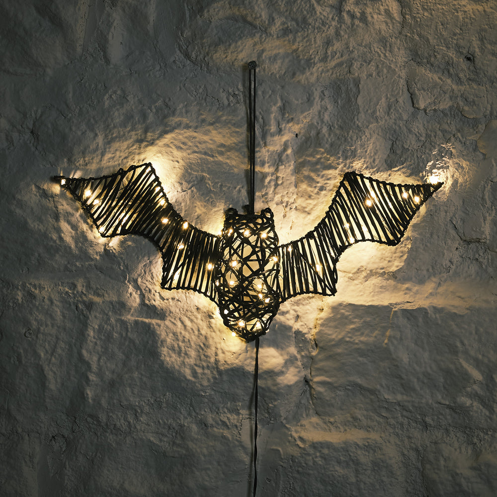 Chauve-Souris Lumineuse de 43 cm, en Rotin