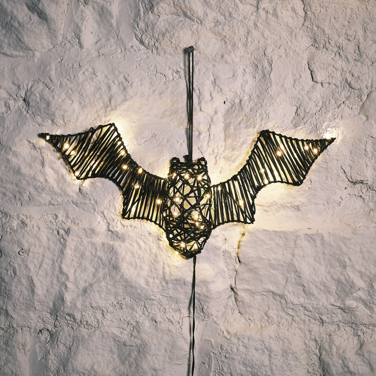 Chauve-Souris Lumineuse de 43 cm, en Rotin