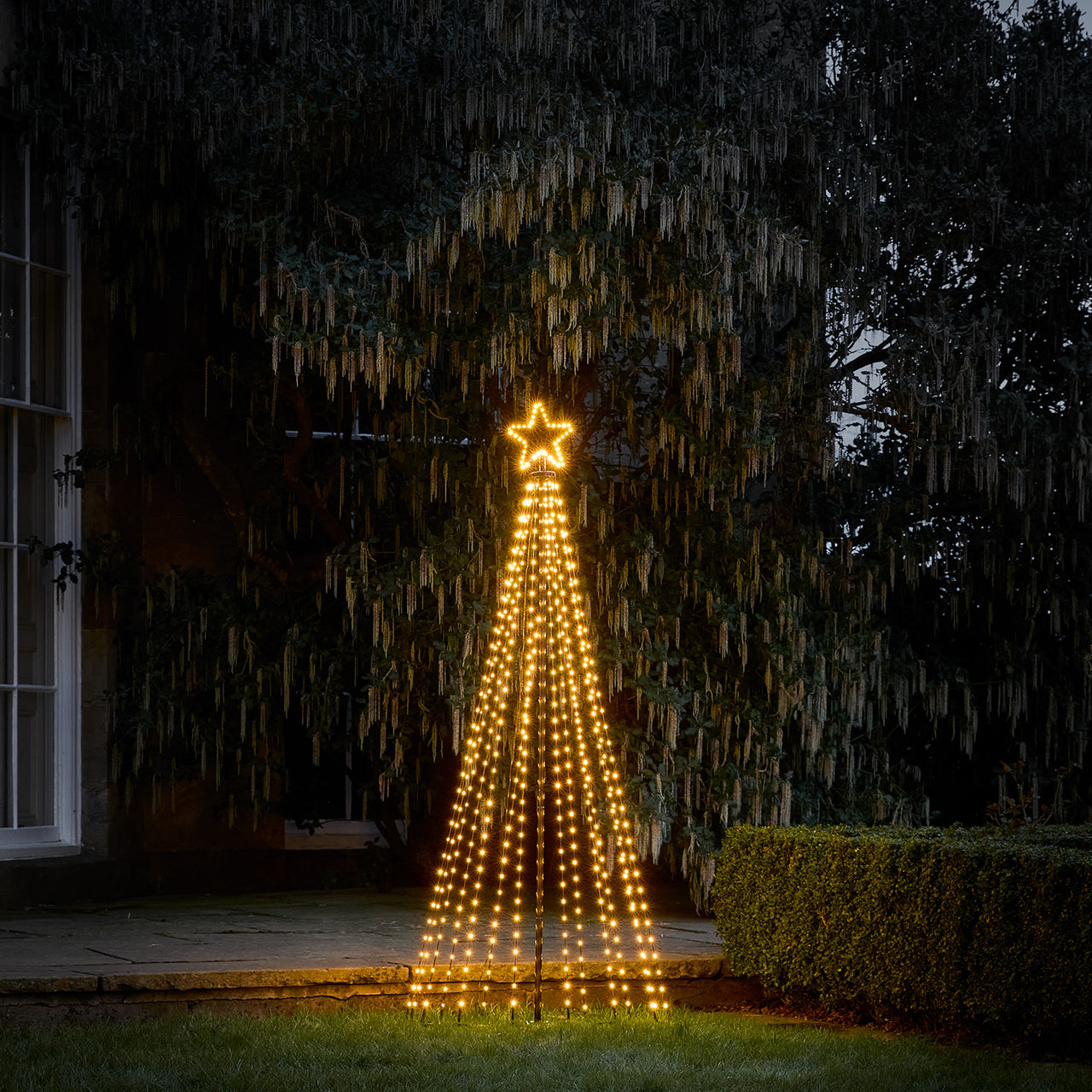 Sapin de Noël Cône Lumineux d’Extérieur de 1,8 m à Fonction Changement de Couleur