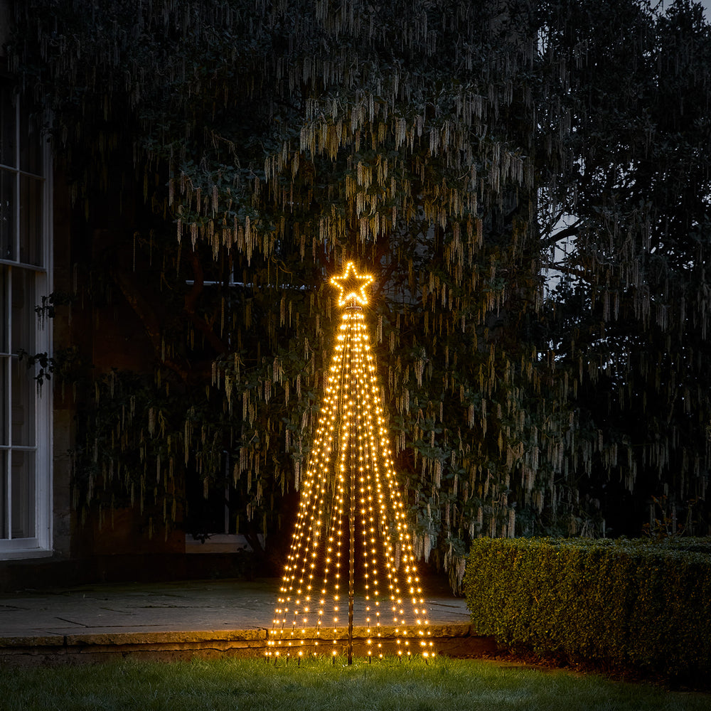 Sapin de Noël Cône Lumineux d’Extérieur de 1,8 m à 541 LED Blanc Chaud