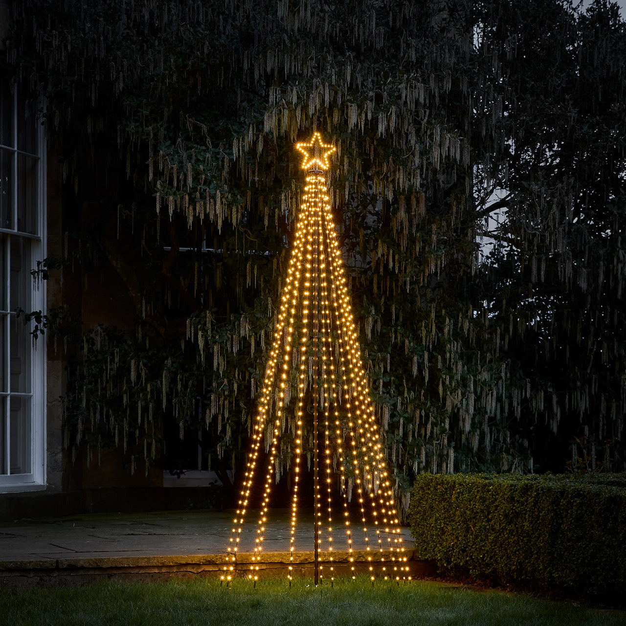 Sapin de Noël Cône Lumineux d’Extérieur de 2,4 m à 706 LED Blanc Chaud