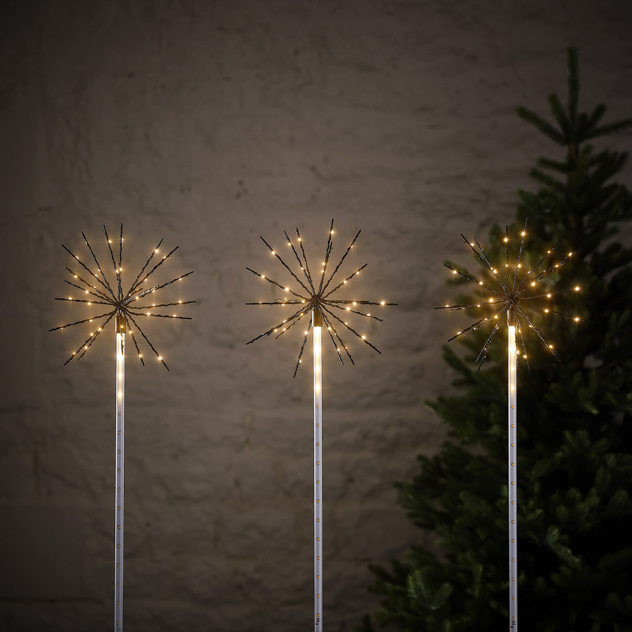 Lot de 3 Balises Lumineuses Étoiles Polaires de 70 cm