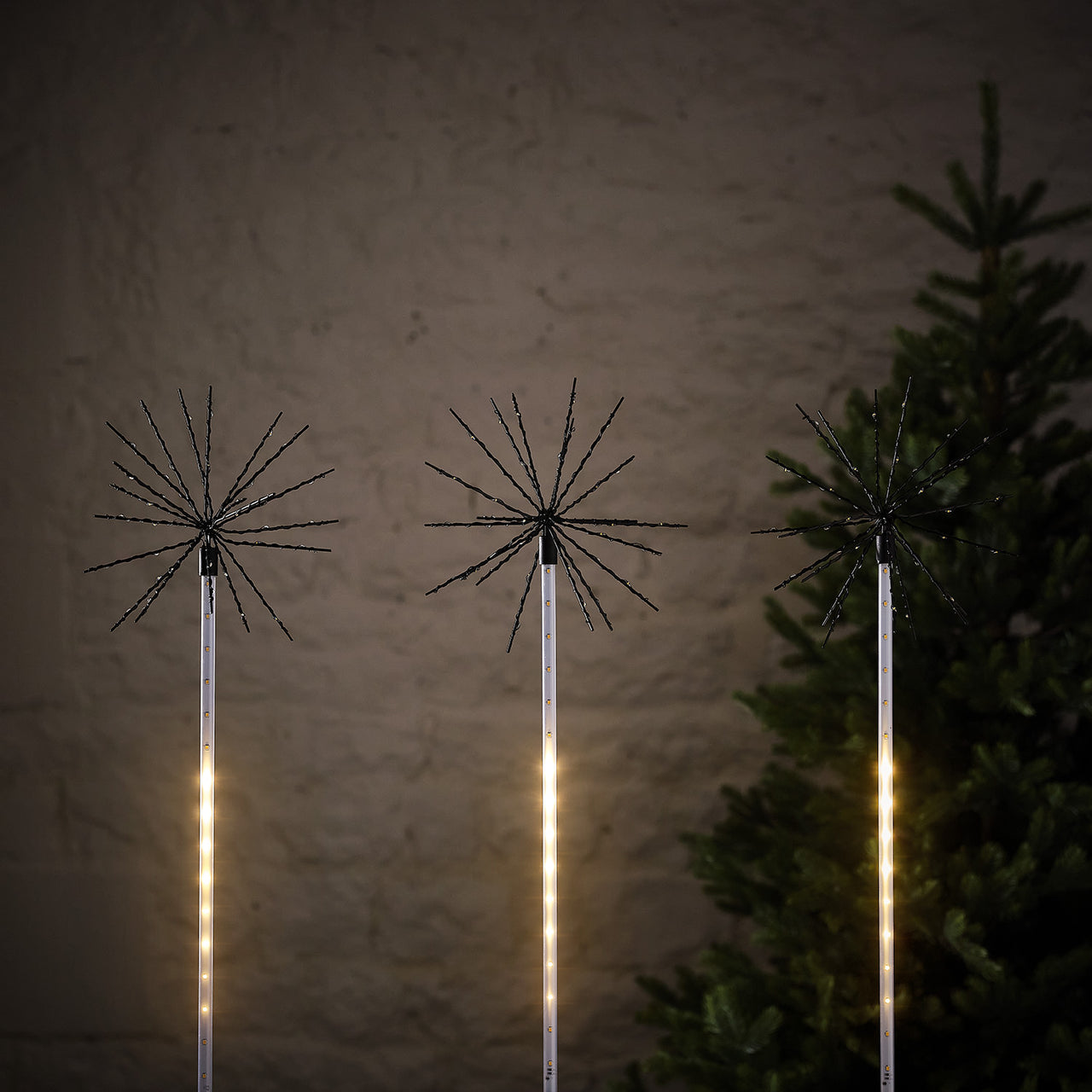 Lot de 3 Balises Lumineuses Étoiles Polaires de 70 cm