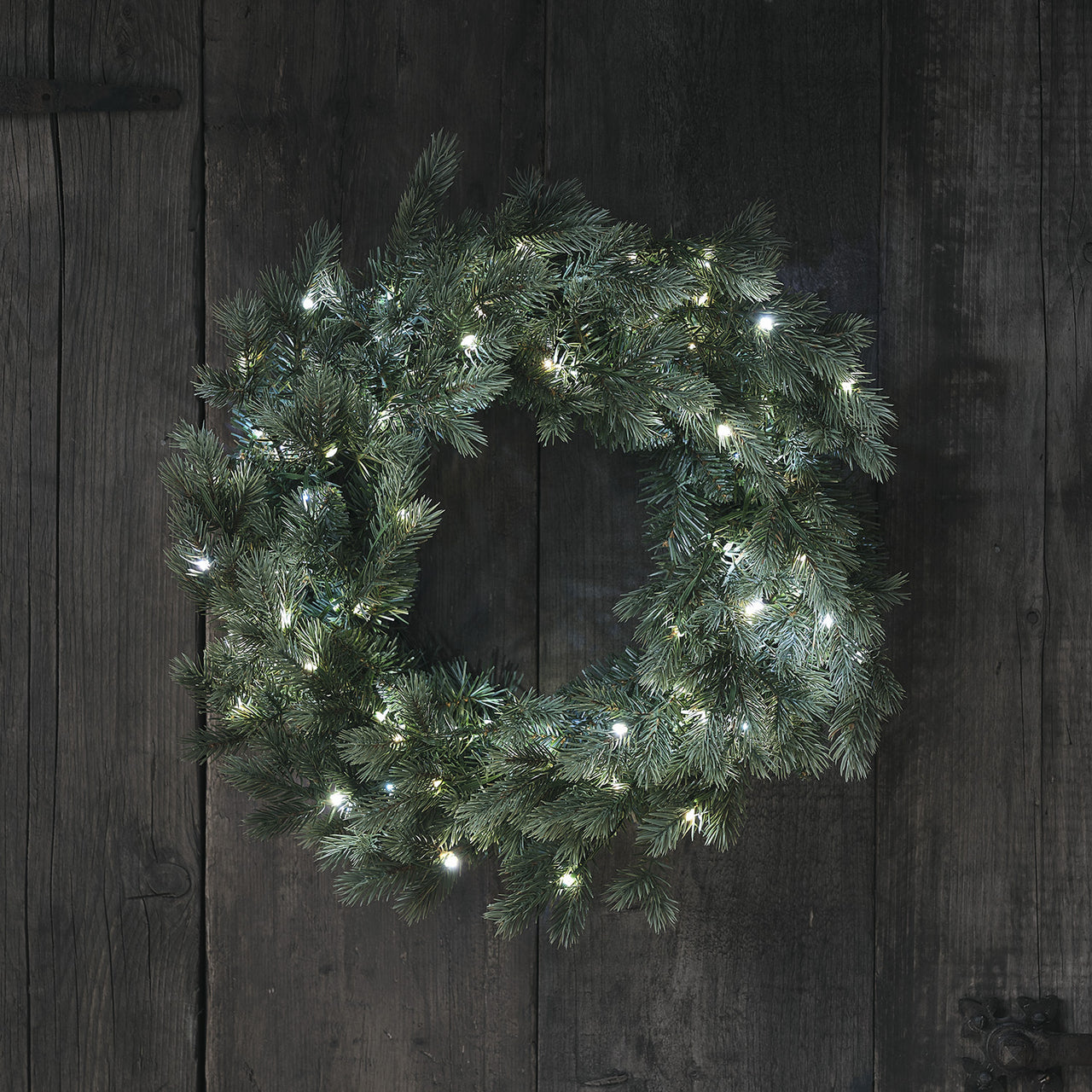 Couronne de Noël Pré-éclairée de 50 cm à LED Bicolores