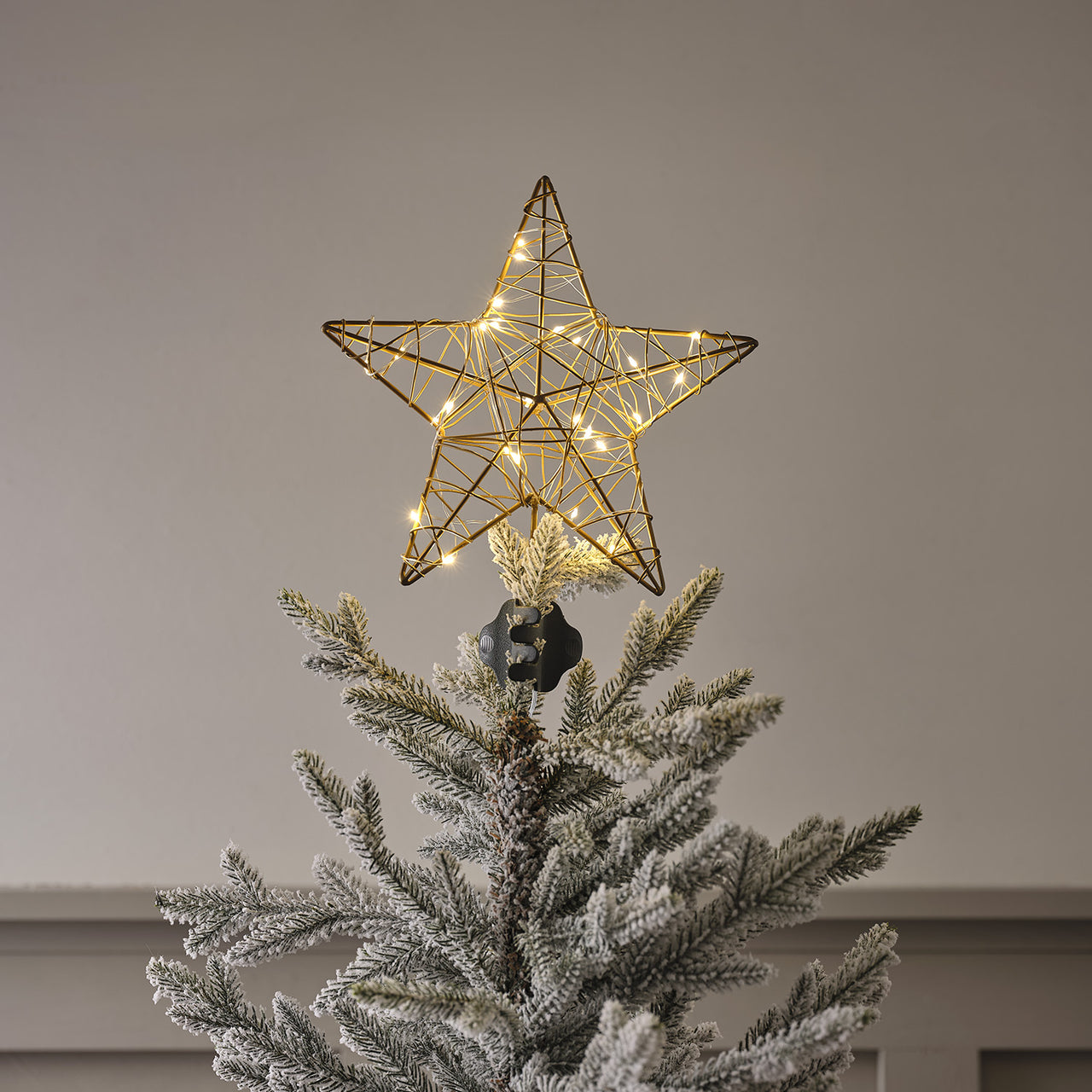 Cimier Étoile Dorée Lumineux pour Sapin de Noël