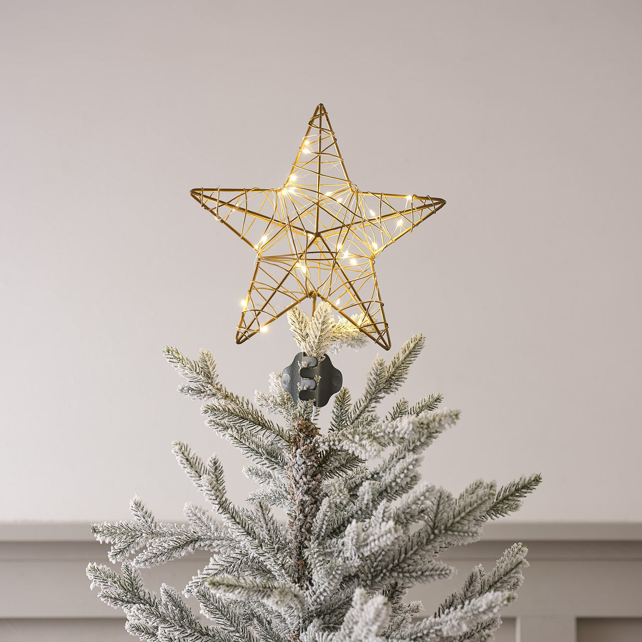 Cimier Étoile Dorée Lumineux pour Sapin de Noël