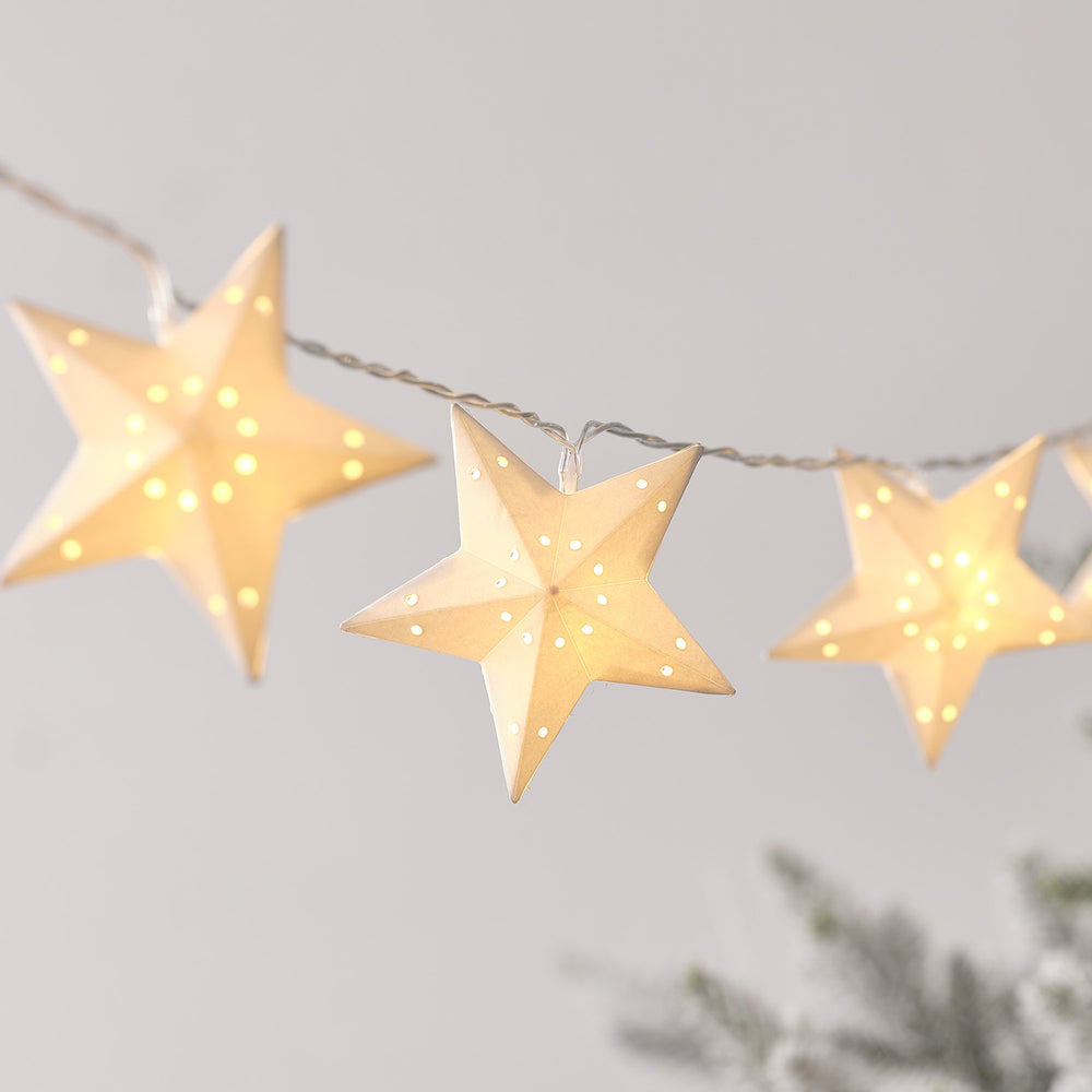 Guirlande Lumineuse à 10 Étoiles en Papier