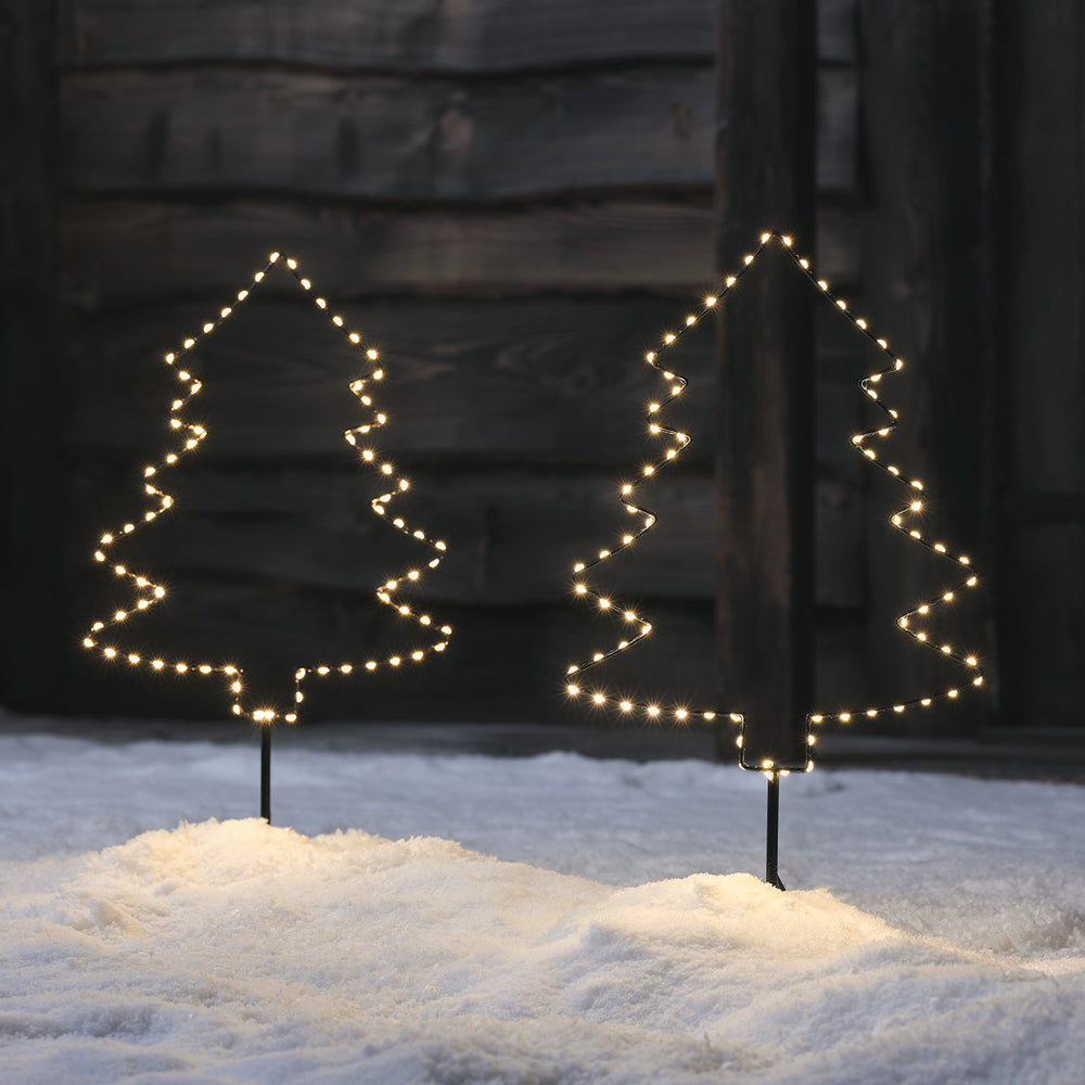 2 Balises Lumineuses de Jardin Sapin de Noël