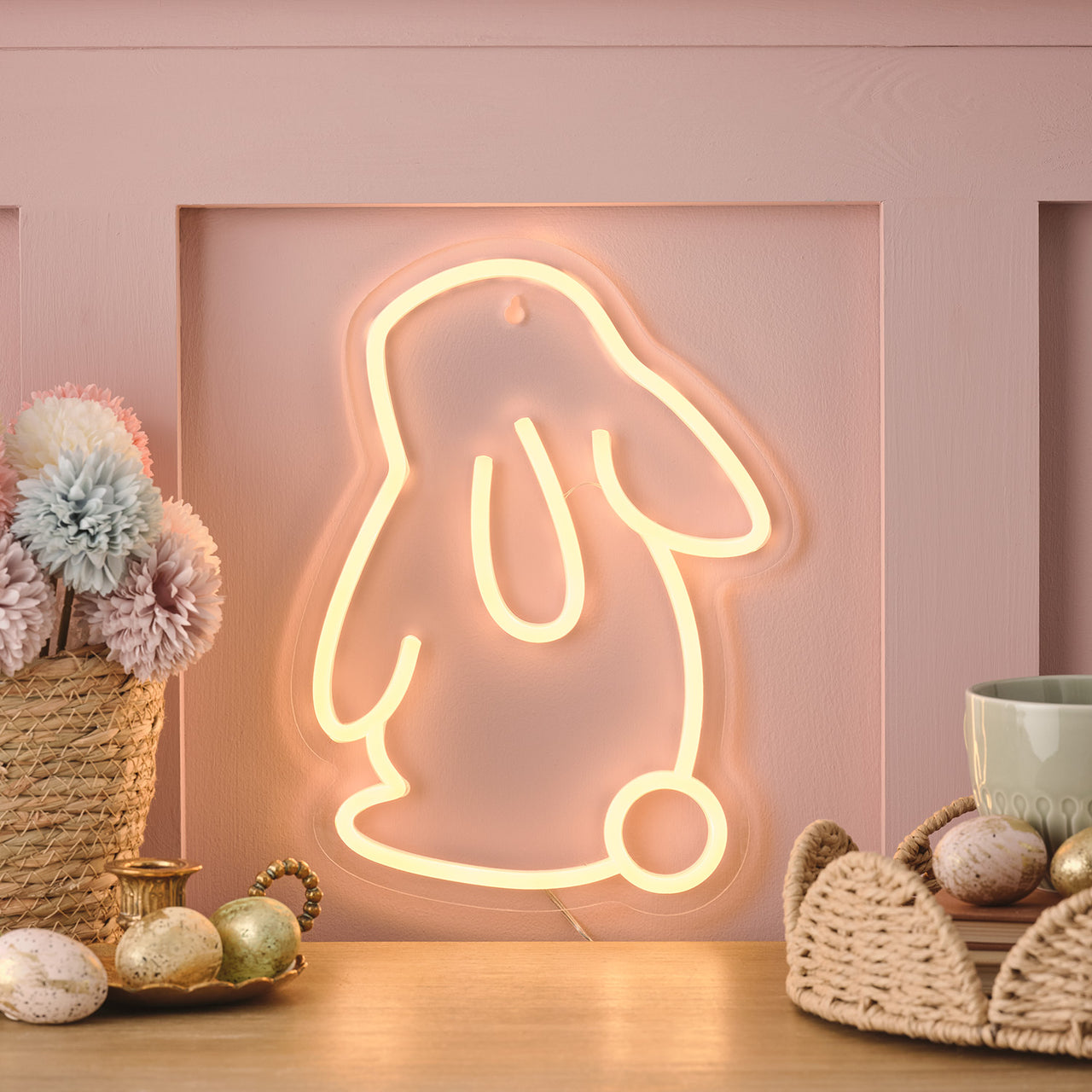 Lampe Néon Murale en Forme de Lapin