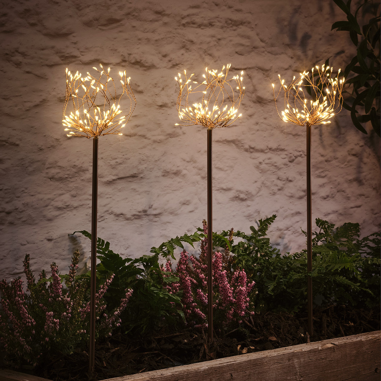 Lot de 3 Balises Fleurs Micro LED