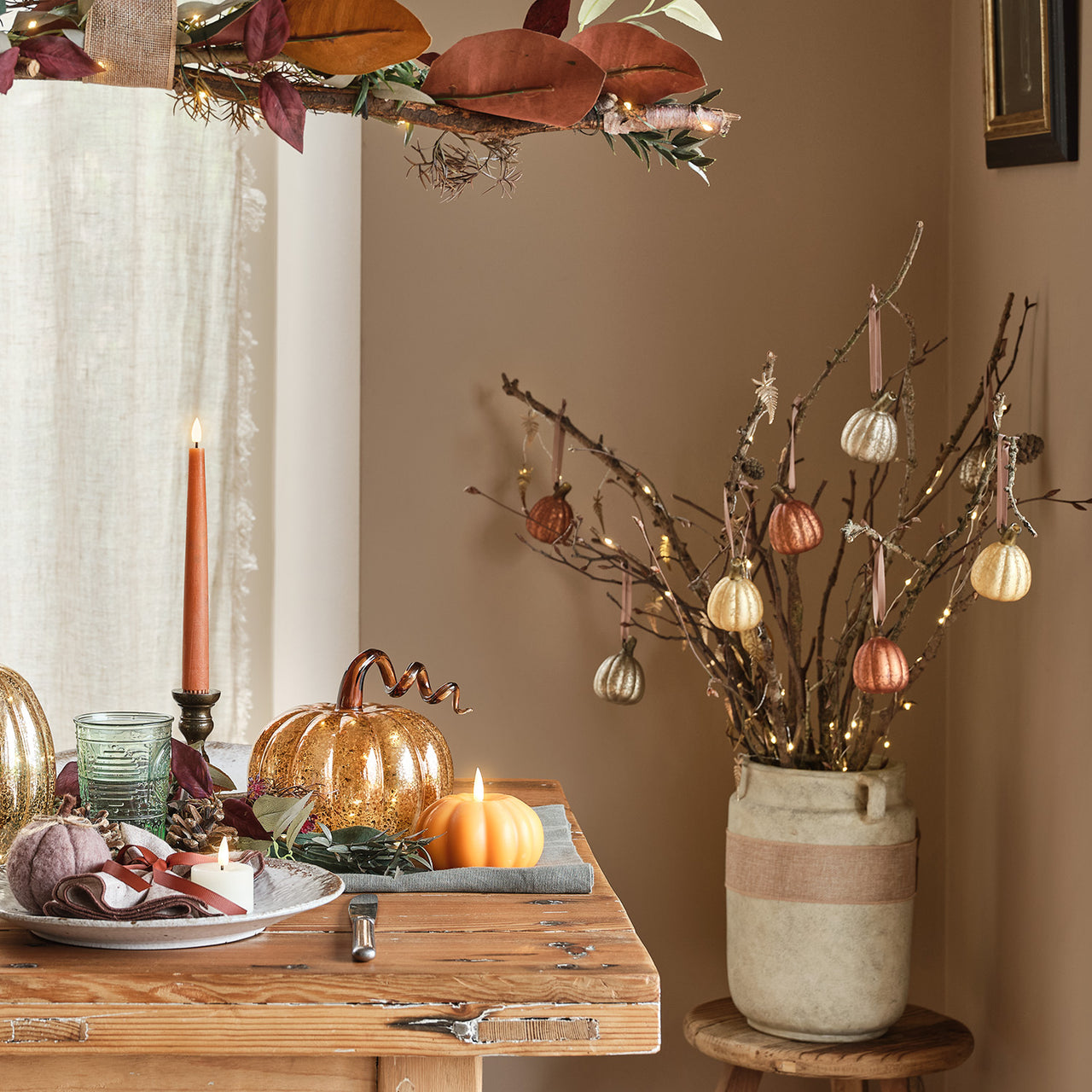 Lot de 6 Mini-citrouilles Décoratives à Suspendre