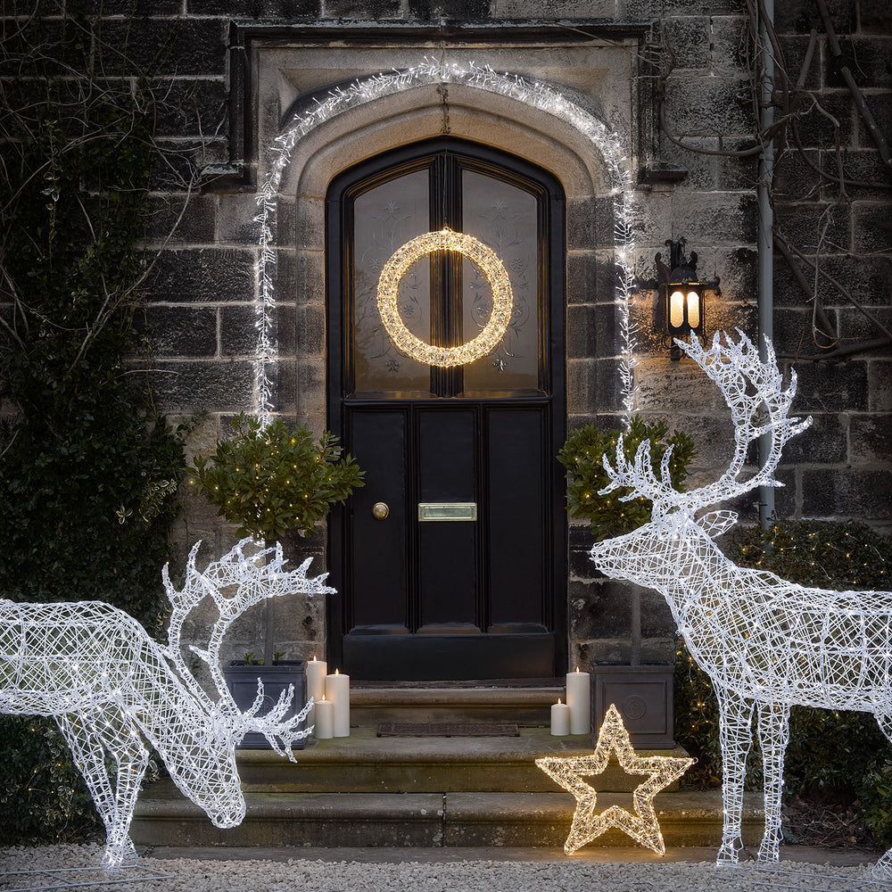 Grand Renne de Noël Lumineux Arkendale de 1,1 mètre au Pâturage, à LED Bicolores