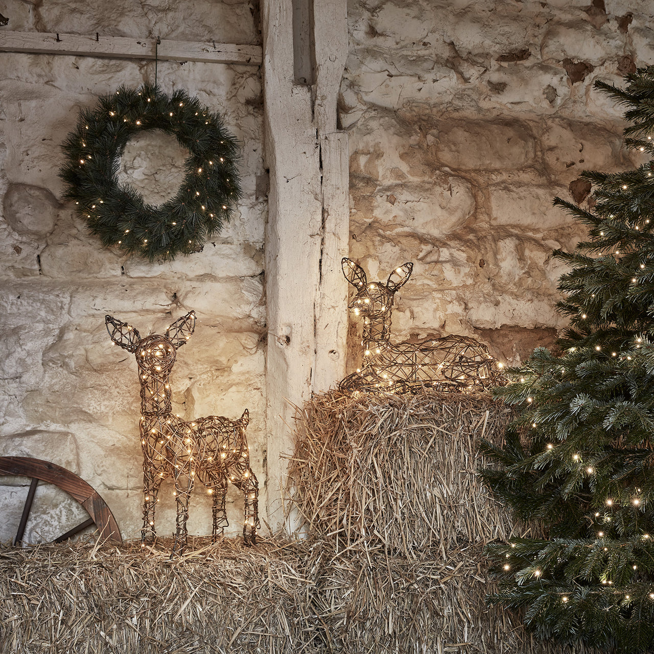 Renne de Noël Lumineux Studley en Rotin –