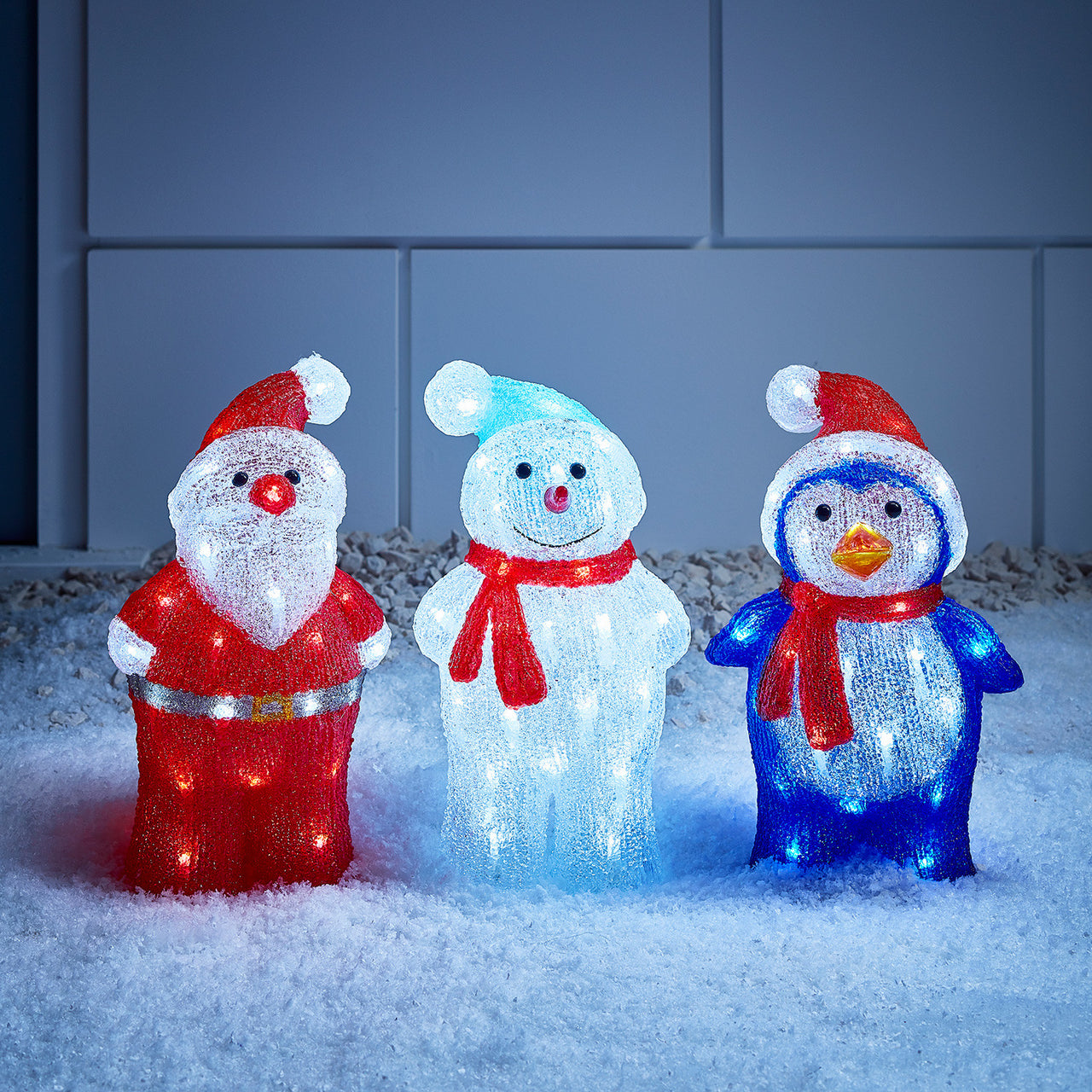 Figurine Lumineuse LED en Acrylique Décoration de Noël Famille