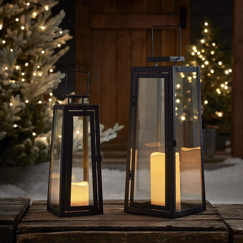 Lot de 2 Lanternes Lumineuses pour Extérieur en Métal