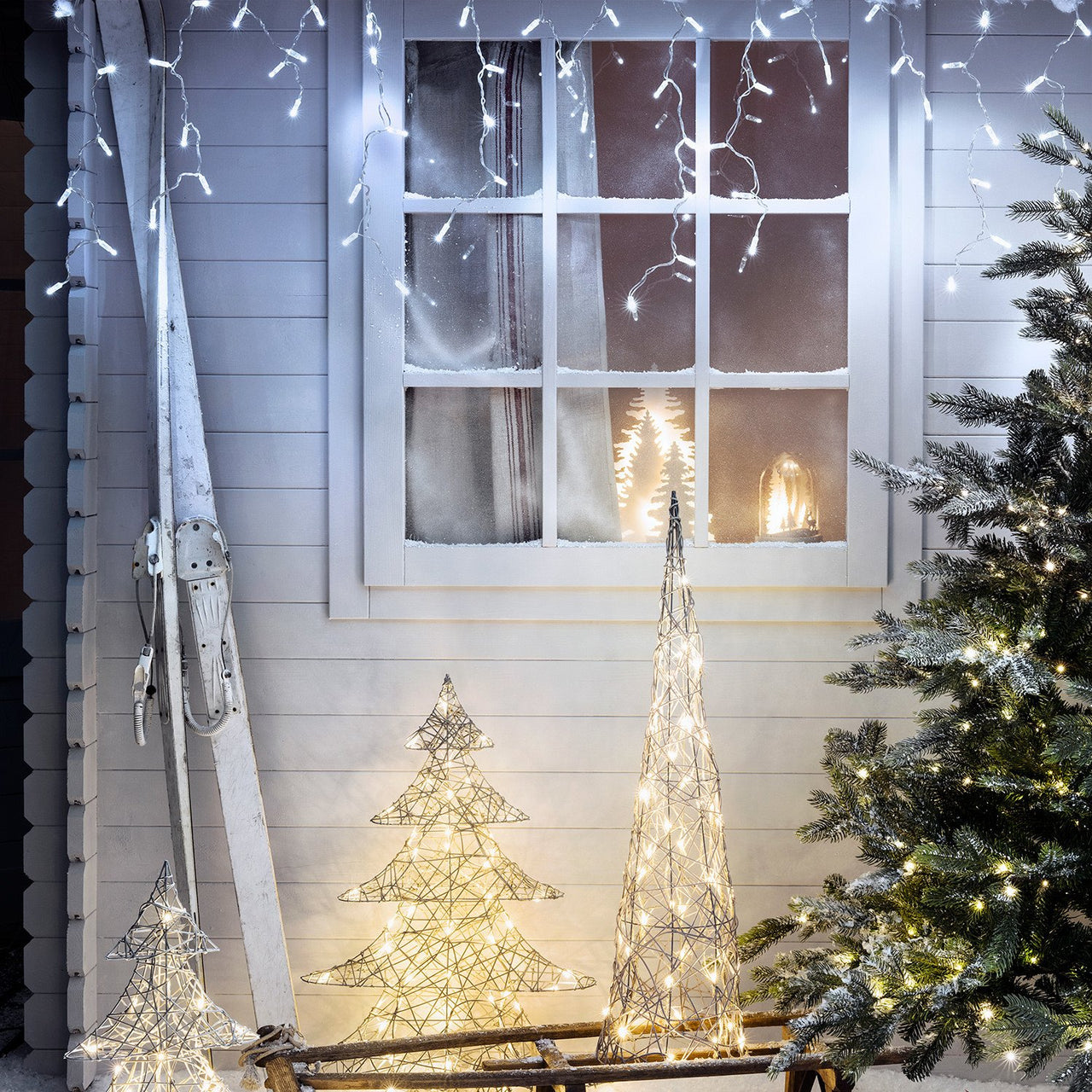 20x LED guirlande lumineuse décoration de Noël éclairage X-MAS lampes à  piles blanches