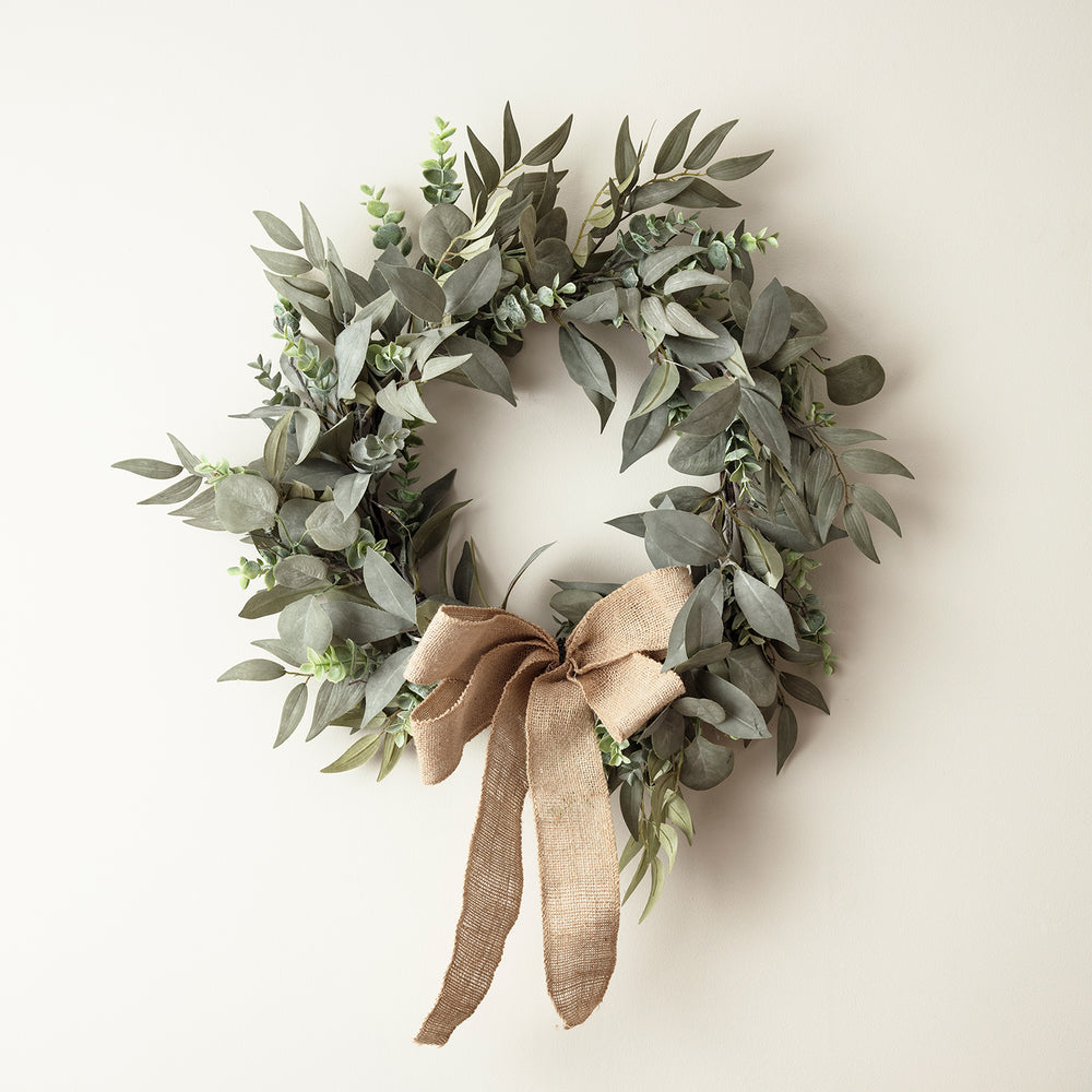 Couronne de Noël Eucalyptus et Laurier de 50cm