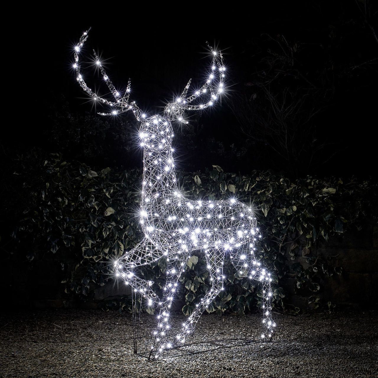 Lumières féeriques et rennes de Noël avec lumière - 30 cm -40 lumières LED